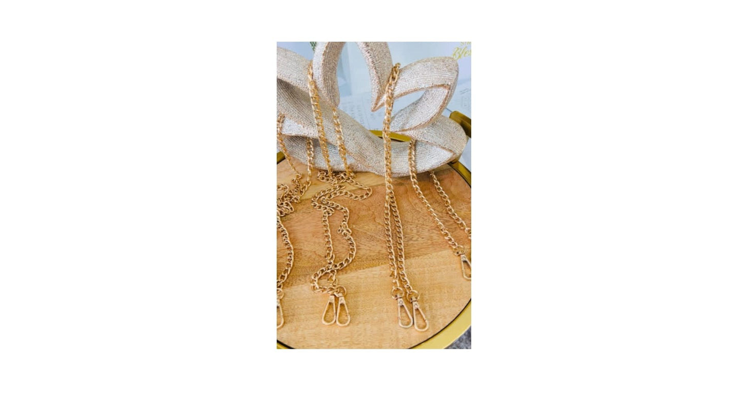 Gold High-Quality Purse Chain Strap, Metal Shoulder Handbag Strap, Purse Replacement Chains, bag accessories